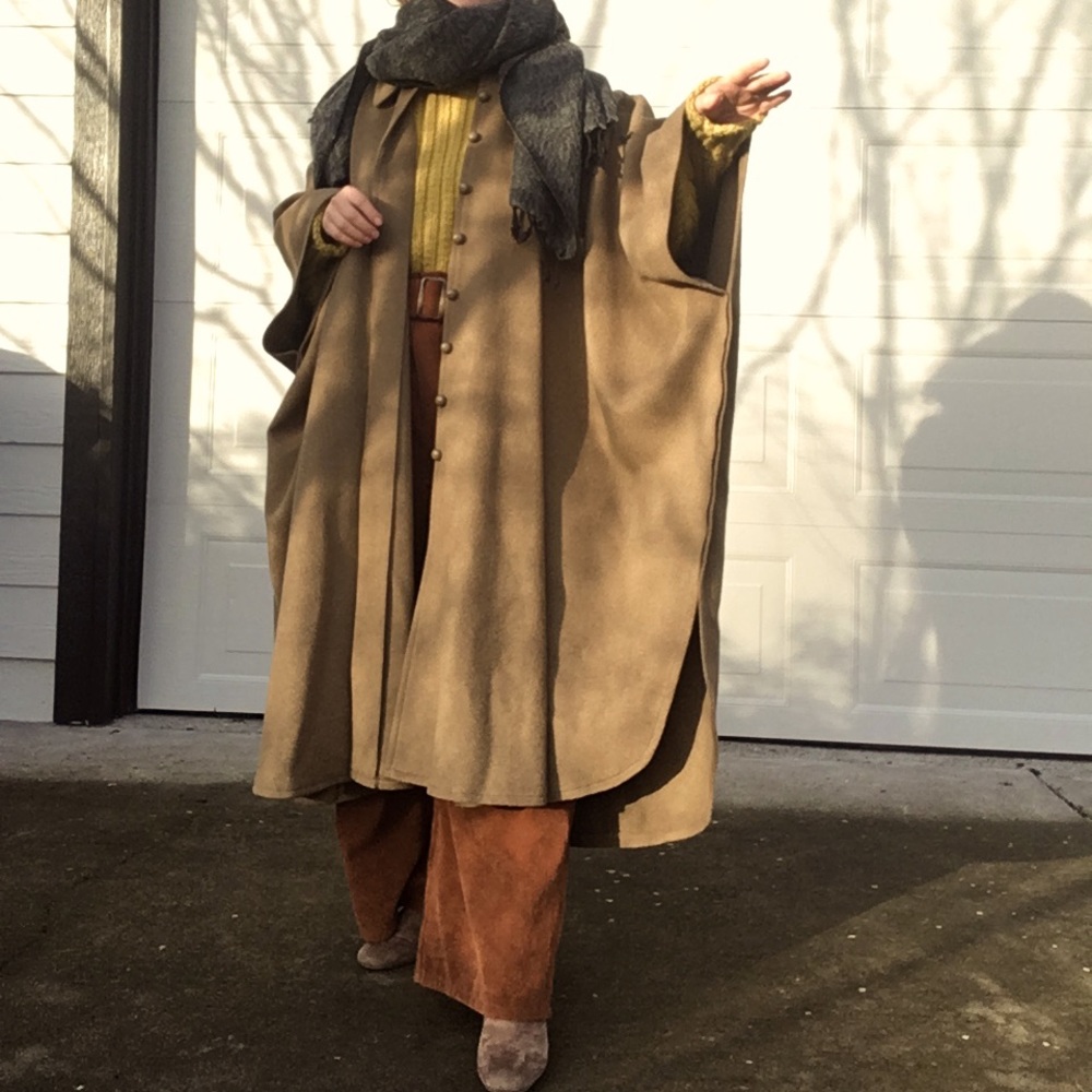 Vintage Saint Laurent Rives Gouche wool coat/cape